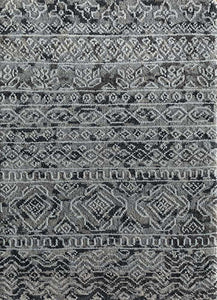 Jaipur Rugs Uvenuti Wool And Bamboo Silk Material Hand Knotted Weaving 2x3 ft  Medium Gray