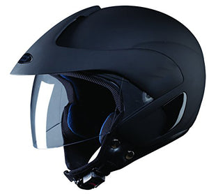 Detec™ Open Face Helmet (Matt Black, L)