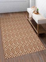 Load image into Gallery viewer, Saral Home Detec™ Beige Geometric Pattern Pure Cotton Yarn Rug- 90x150 Cm
