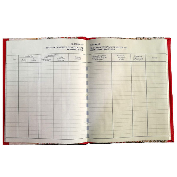 Detec™ Motor Vehicle / Car Log Note Book Size 1 Quire Normal Binding ( Pack of 6 )
