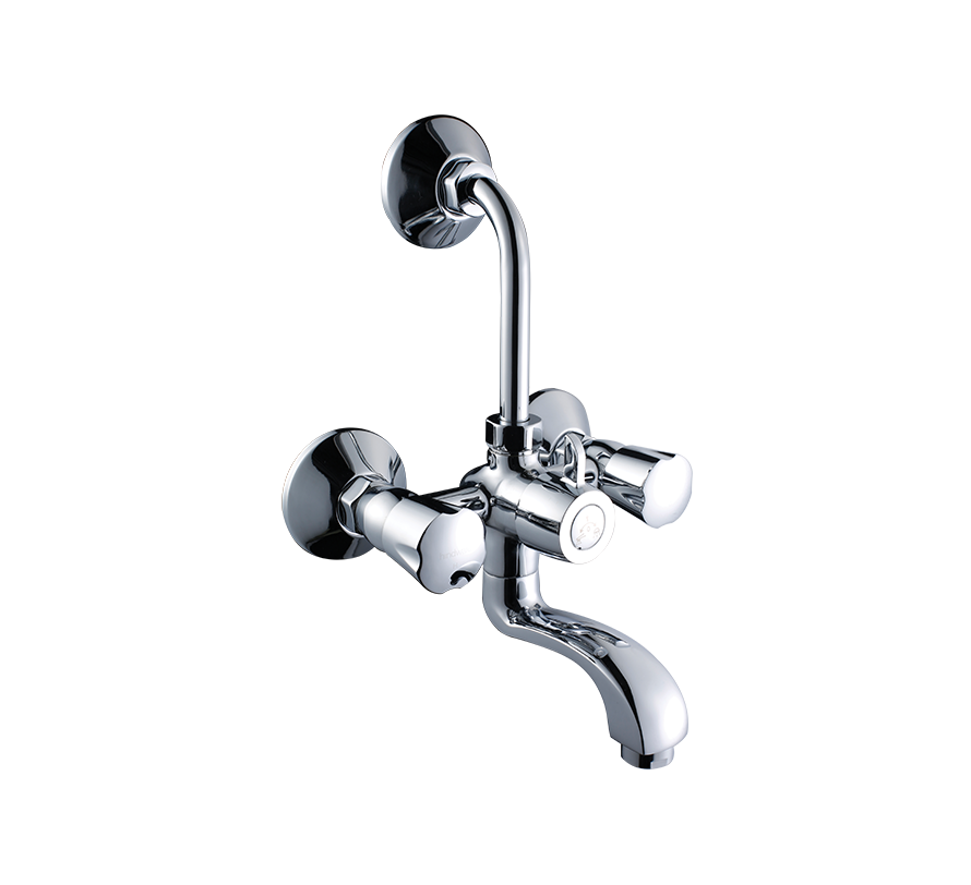 Hindware Contessa NEO F730020CP Brass Wall Mixer with Over head shower Provision (Chrome, Silver)