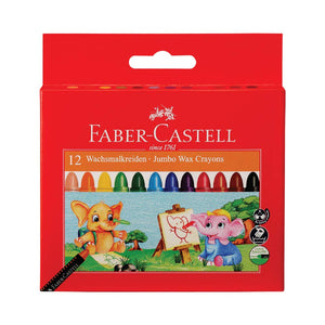 Faber Castell Jumbo Wax Crayons 12 Shade Pack of 50