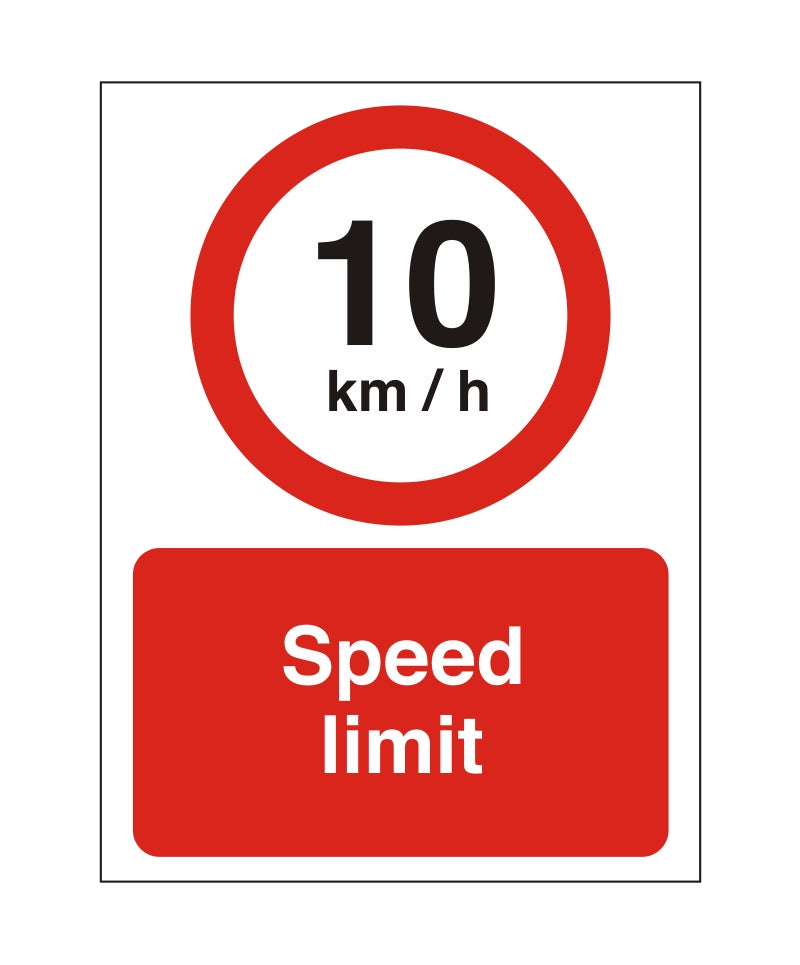 Detec™ ACP गति सीमा 10 Km.PH सुरक्षा साइन बोर्ड 