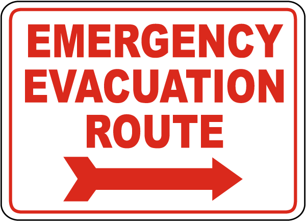 Detec™ Emergency Evacuation Route Safety Sign board