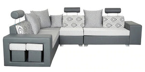 Detec™ Hansjörg 7 Seater Corner Sofa - Grey Color