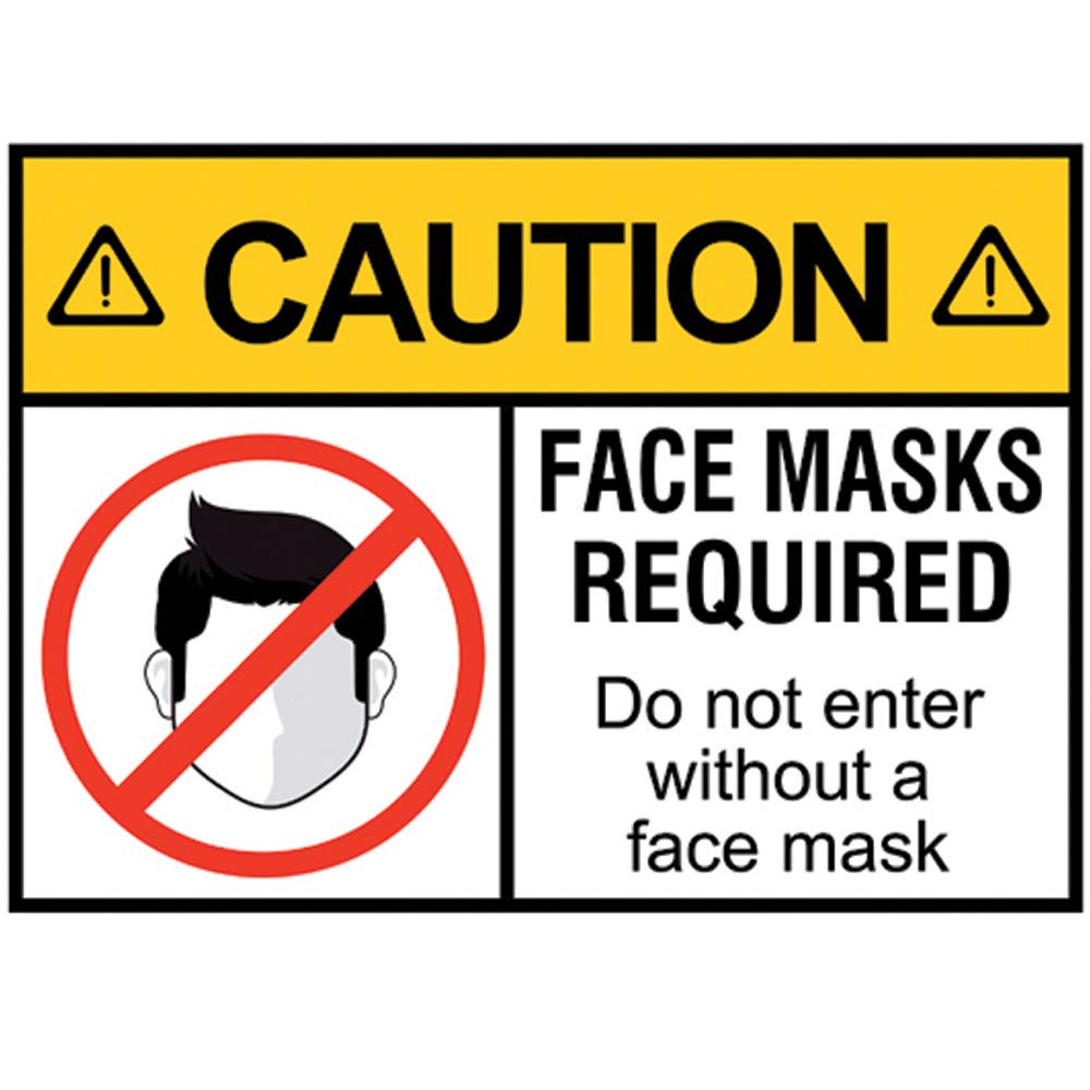 Detec™ 12" x 18" Caution Face Mask Required Signage