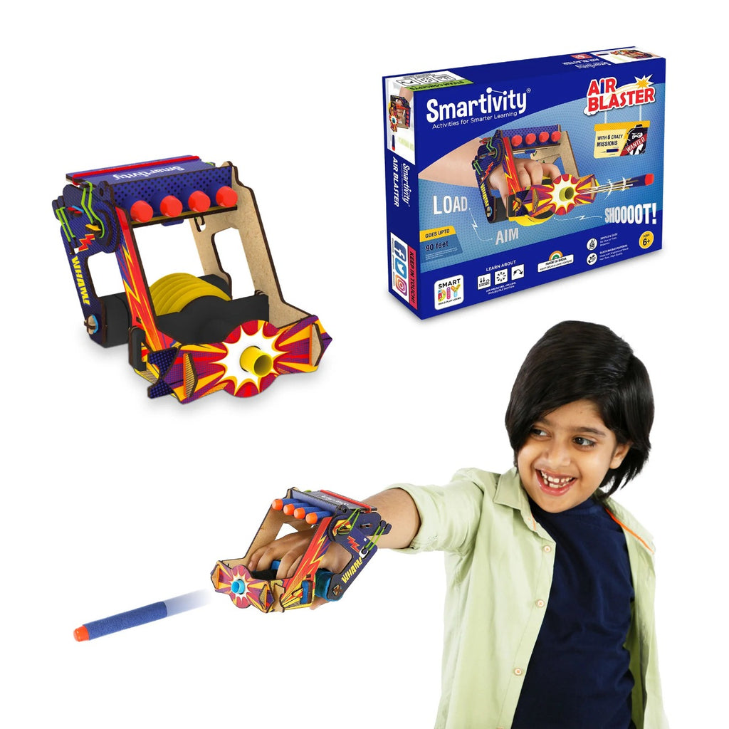 Smartivity Air Blaster Science STEM DIY Fun Toy Gun, Educational & Construction Based Activity Game for Kids 6 to 14, Birthday Gifts for Boys & Girls, Learn Science Engineering Project, Made in India Pack of 10