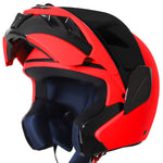 गैलरी व्यूवर में इमेज लोड करें, Detec™ Glossy Fluo Watermelon Helmet Fitted with Clear Visor and Extra Smoke Visor, Medium 580 MM

