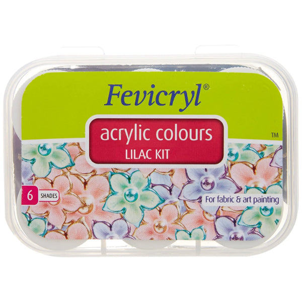 Detec™ Fevicryl Acrylic Colors Lilac Kit, 6 Shades Pack of 60