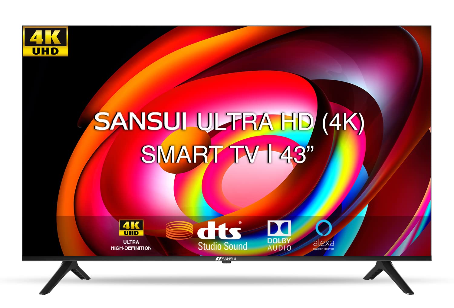 ओपन बॉक्स अप्रयुक्त Sansui 109 सेमी 43 इंच 4K अल्ट्रा एचडी प्रमाणित एंड्रॉइड एलईडी टीवी JSW43ASUHD