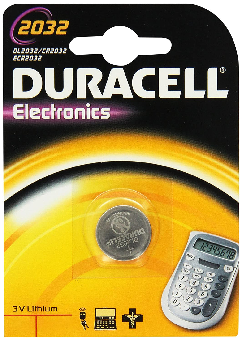 ड्यूरासेल dl2032b2pk 3v लंबे समय तक चलने वाली लिथियम बटन सेल बैटरी, कुल 2 सेल