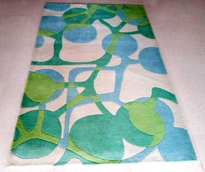 Detec™ Wool Hand Tufted Rug - Green and Blue Color