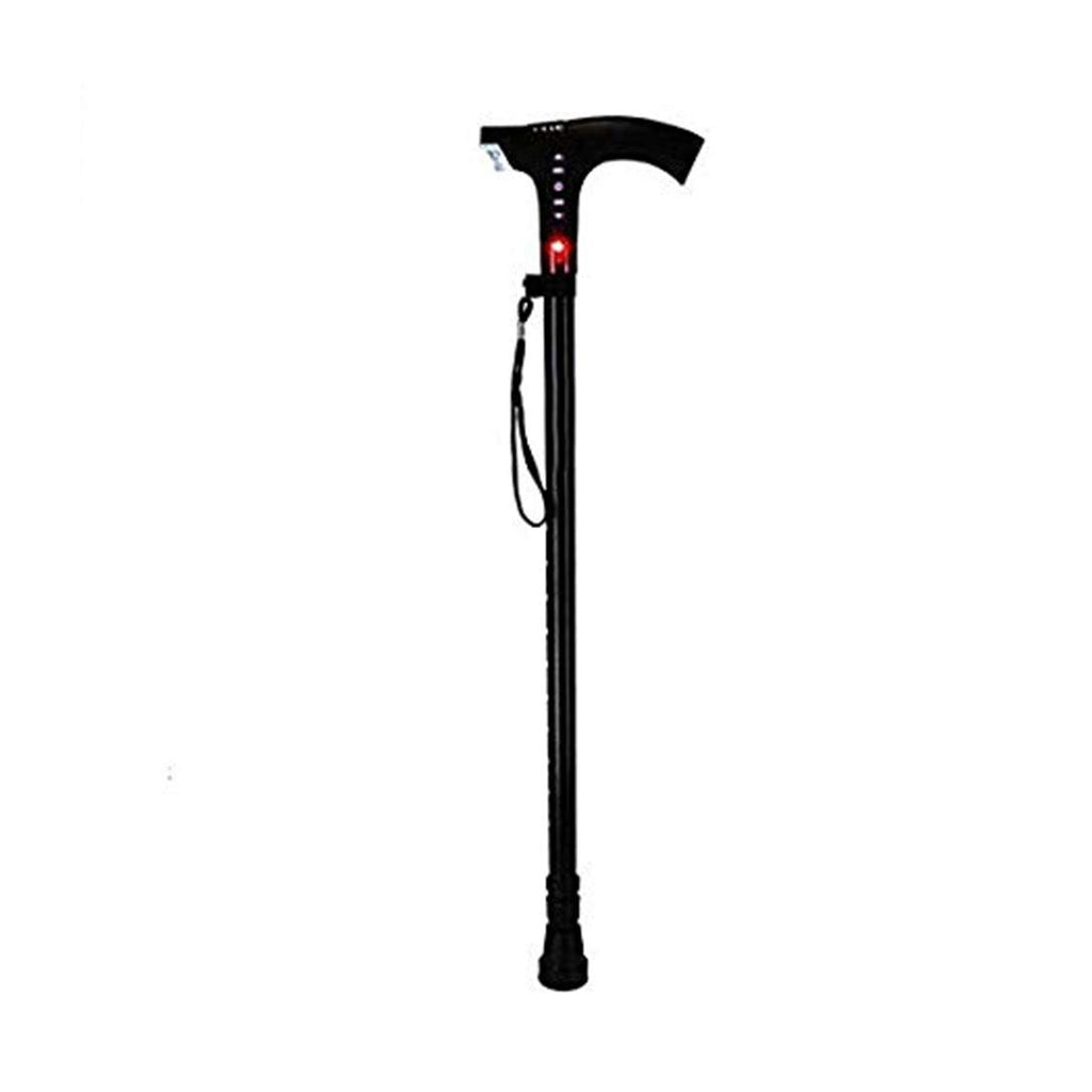 Dr Care Adjustable Walking Stick with LED Flash Light & Smart FM Radio