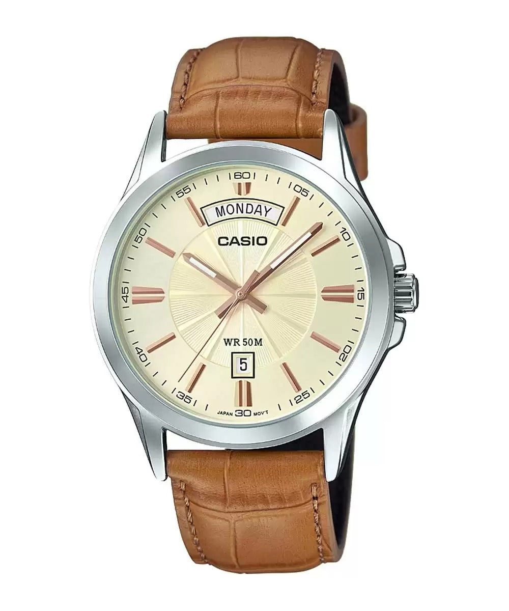 Casio Enticer Men MTP 1381L 9AVDF A1133 FB Leather Men's Watch