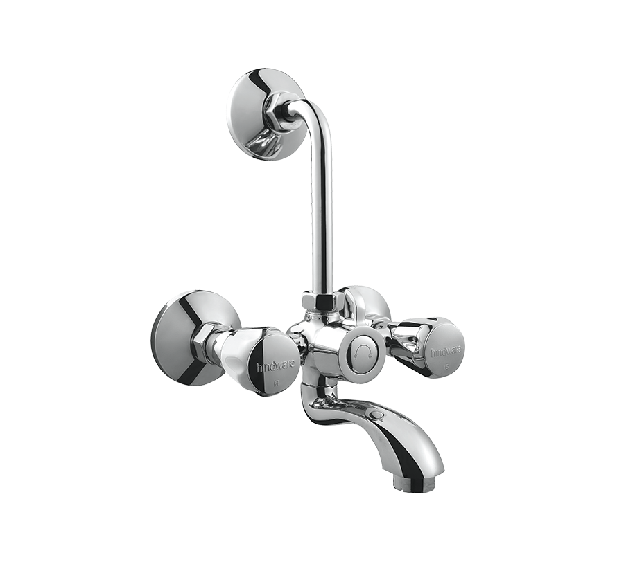 Hindware Contessa Plus F330020CP Wall Mixer with Provision for Overhead Shower with 115mm Long Bend Pipe