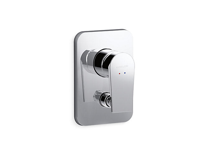 Kohler PITCH K-74041IN-4FP-CP Recessed bath and shower trim with diverter in polished chrome