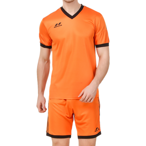 NIVIA Dominator Goalkeeper Jersey Set for Men (Orange/Navy Blue,S)