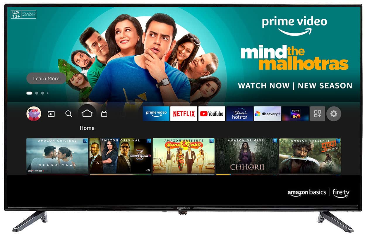 ओपन बॉक्स अप्रयुक्त AmazonBasics 81cm 32 इंच फायर टीवी संस्करण HD रेडी स्मार्ट LED TV AB32E10SS