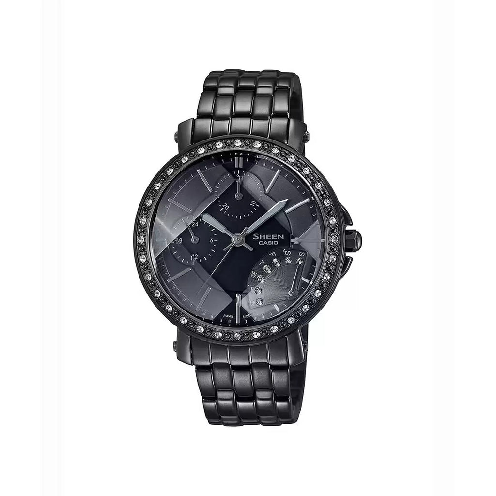 Casio Sheen SHN 3011BB 1ADF SH239 Black Cut Glass Women's Watch