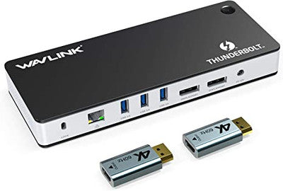 WAVLINK Thunderbolt 3 Dock with 60W Charging, Single 8K@30Hz/Dual 4K@60Hz or FHD@144KHz