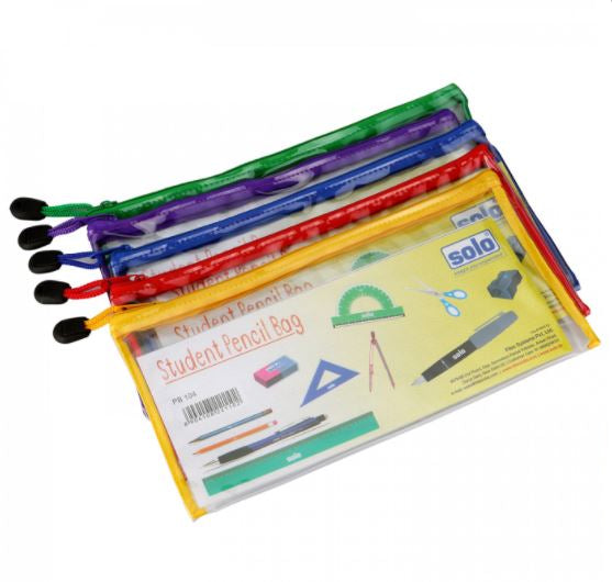 Solo 120x240Mm Transparent Student Pencil Bag Pack of 5