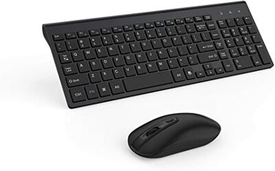 Wireless Keyboard Mouse Combo Cimetech Compact Full Size Black