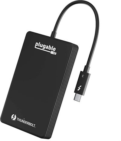 Plugable 512GB Thunderbolt 3 External SSD NVMe Drive Up to 2400MBs/1800MBs R/W
