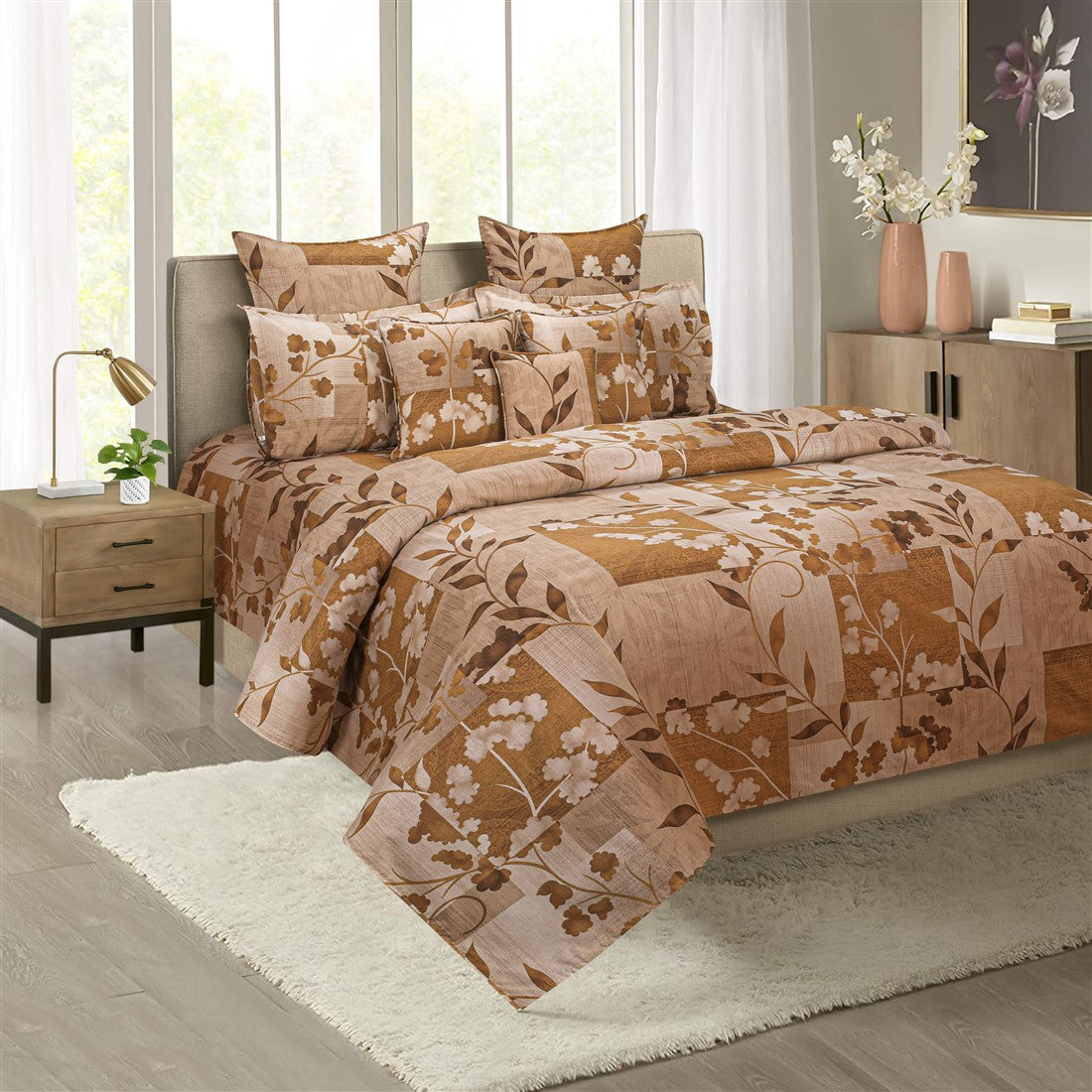 Detec™ Printed Veda Cotton Bed Sheet - 90 X 108 Inches