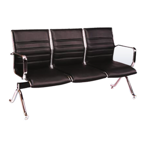 Detec™ Steel Frame Sofa 3 Seater crome arm and crome frame Upholstery with best quality leather foam 