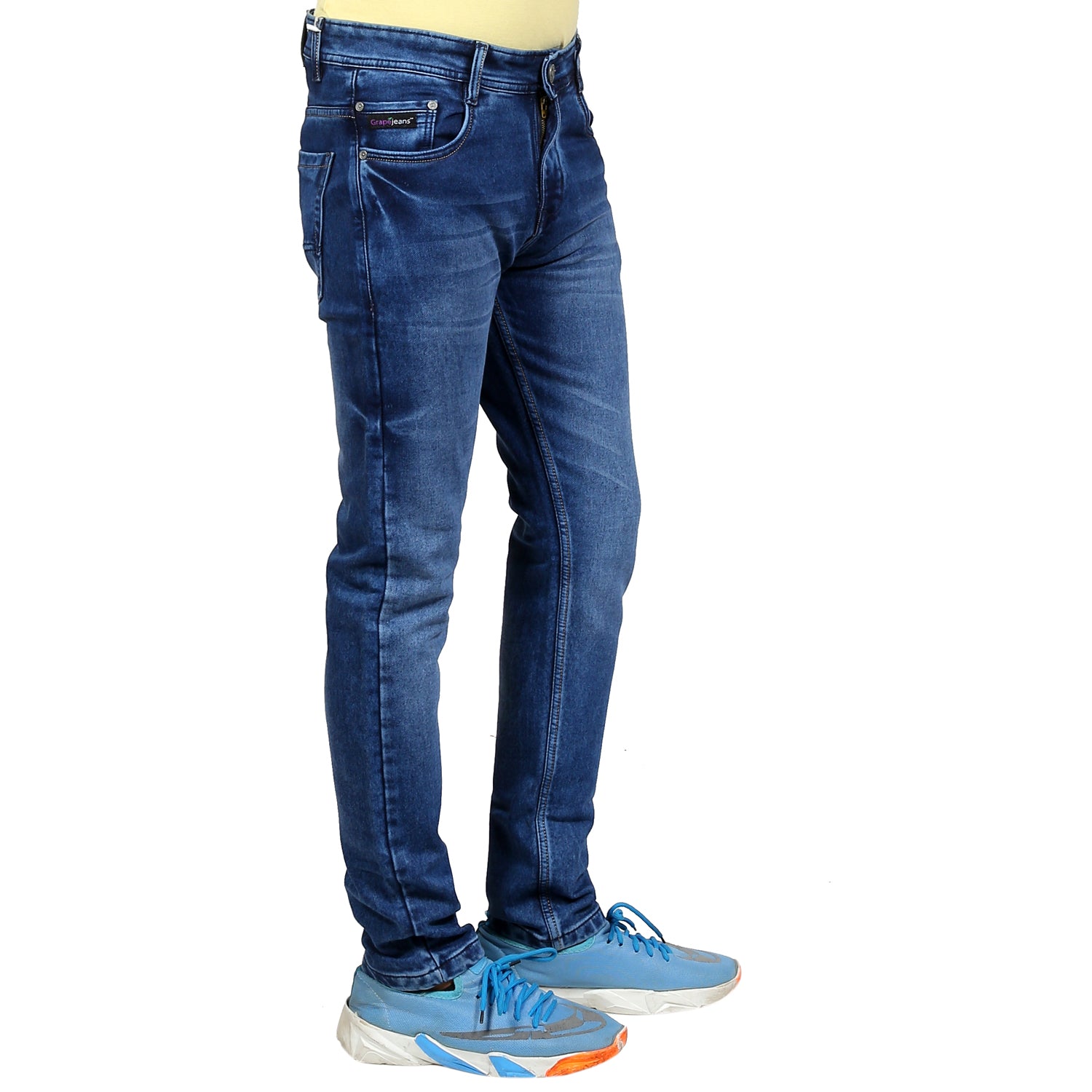 Detec™ Grapejeans Slim Fit Men's Denim Jeans (Blue)