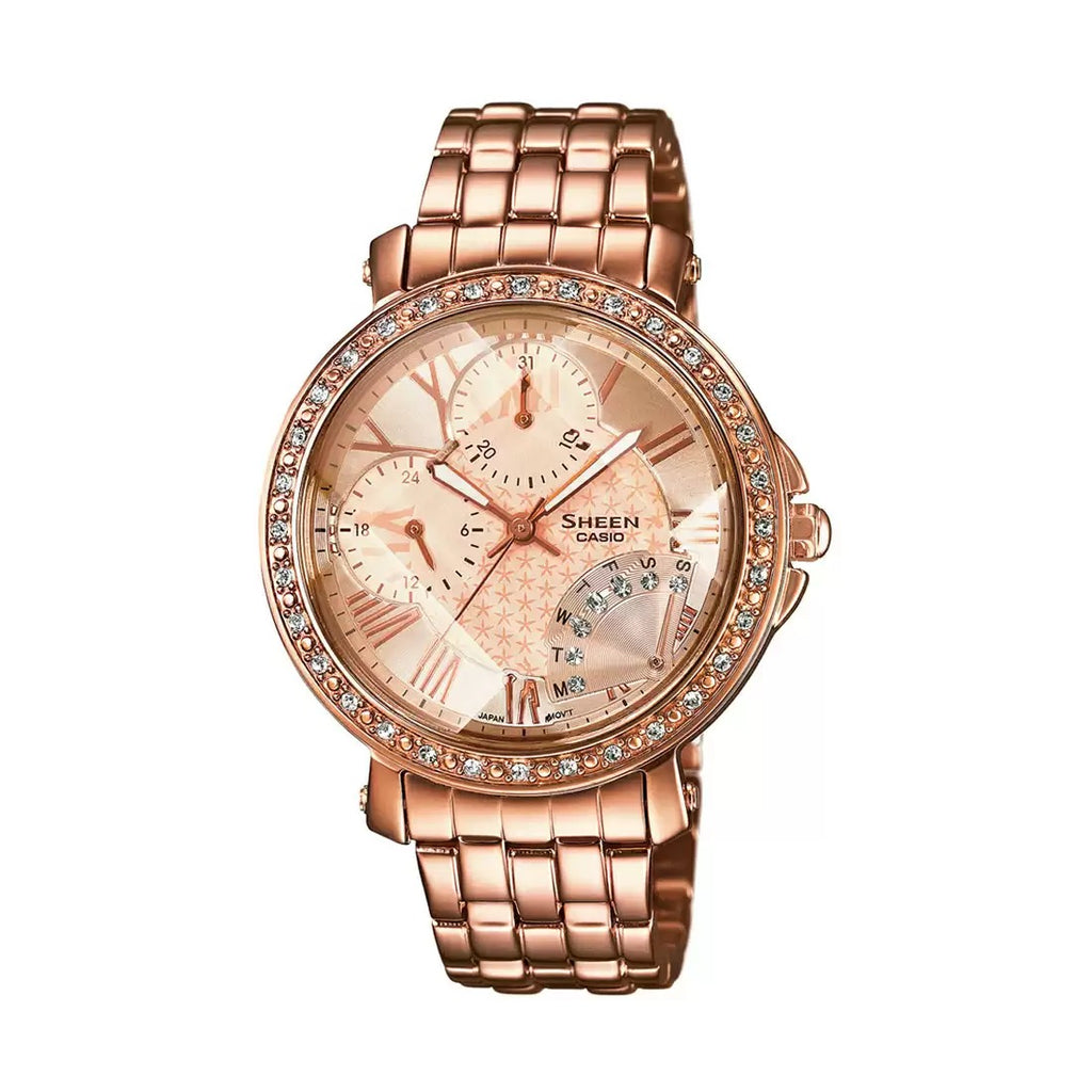 Casio Sheen SHN 3011PG 9ADR SX143 Pink Gold IP Women's Watch