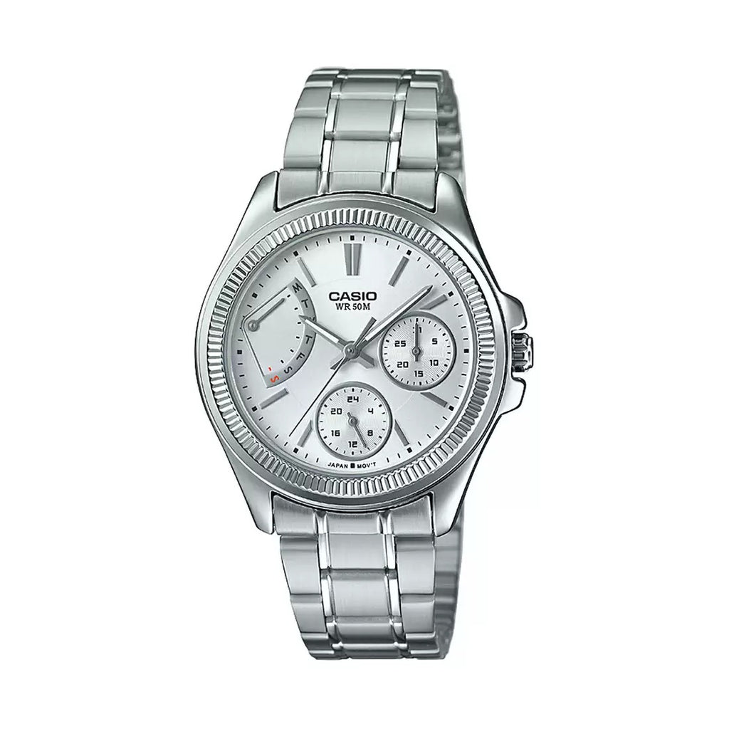 Casio Enticer Ladies LTP 2089D 7AVDF A1037 Silver Multi Dial Women's Watch