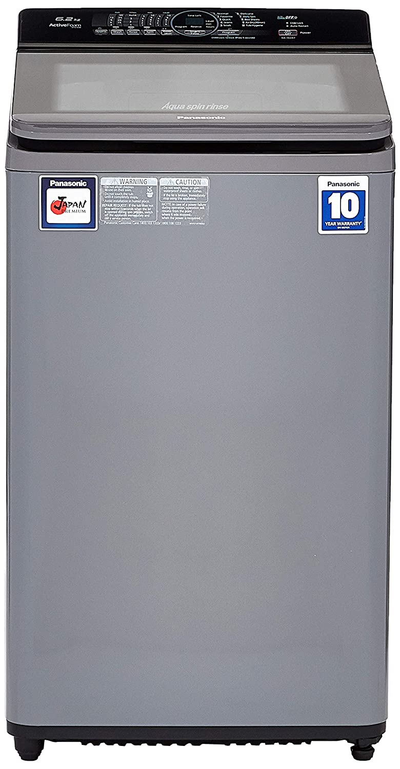 Panasonic 6.2 Kg Fully-automatic Top Loading Washing Machine Na-f62a7crb Charcoal Inox Gray