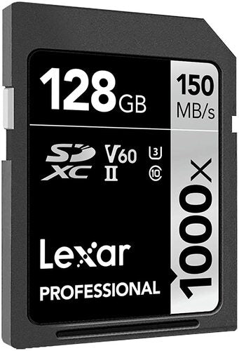 लेक्सर प्रोफेशनल 1000X 128GB 2 पैक SDXC Uhs II कार्ड