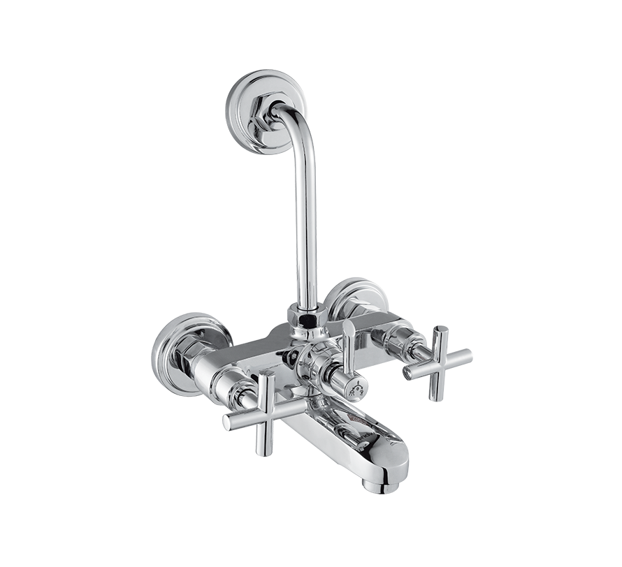 Hindware Axxis Wall Mixer with Provision  for Overhead Shower with  115 mm Long Bend Pipe (F120018)
