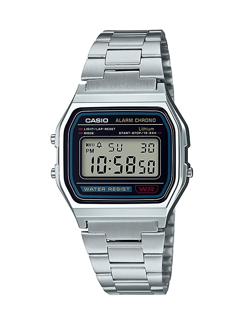 Casio Vintage Digital A 158WA 1Q D011 Silver Unisex Watch