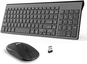Wireless Keyboard Mouse Combo, cimetech Compact Full Size Wireless Keyboard  and Mouse Set 2.4G Ultra-Thin Sleek Design for Windows, Computer, Desktop