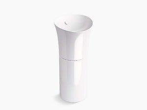 Kohler Veil 406mm X 406mm Pedestal Basin Without Faucet Hole in White K-20701-0