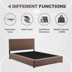 Detec™ Metro Queen Size Bed in Brown Colour