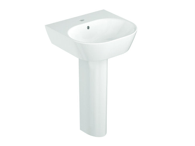 Kohler Span 545mm X 489mm Square Wall Mount Lavatory With Full Pedestal K-24559IN-0