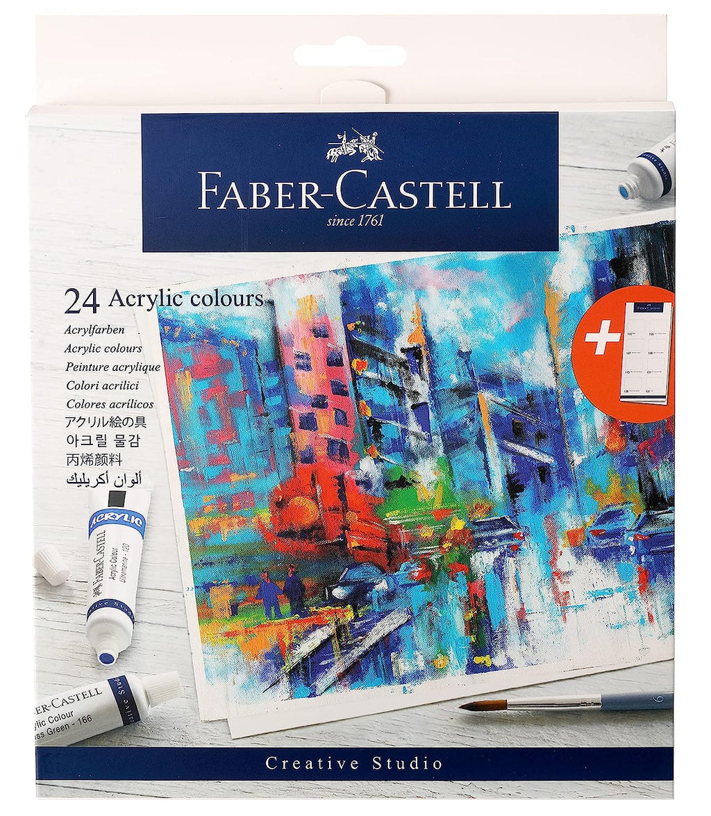 Faber Castell 379024 CS Acrylic Colours 9ML Set of 24 Pack of 10