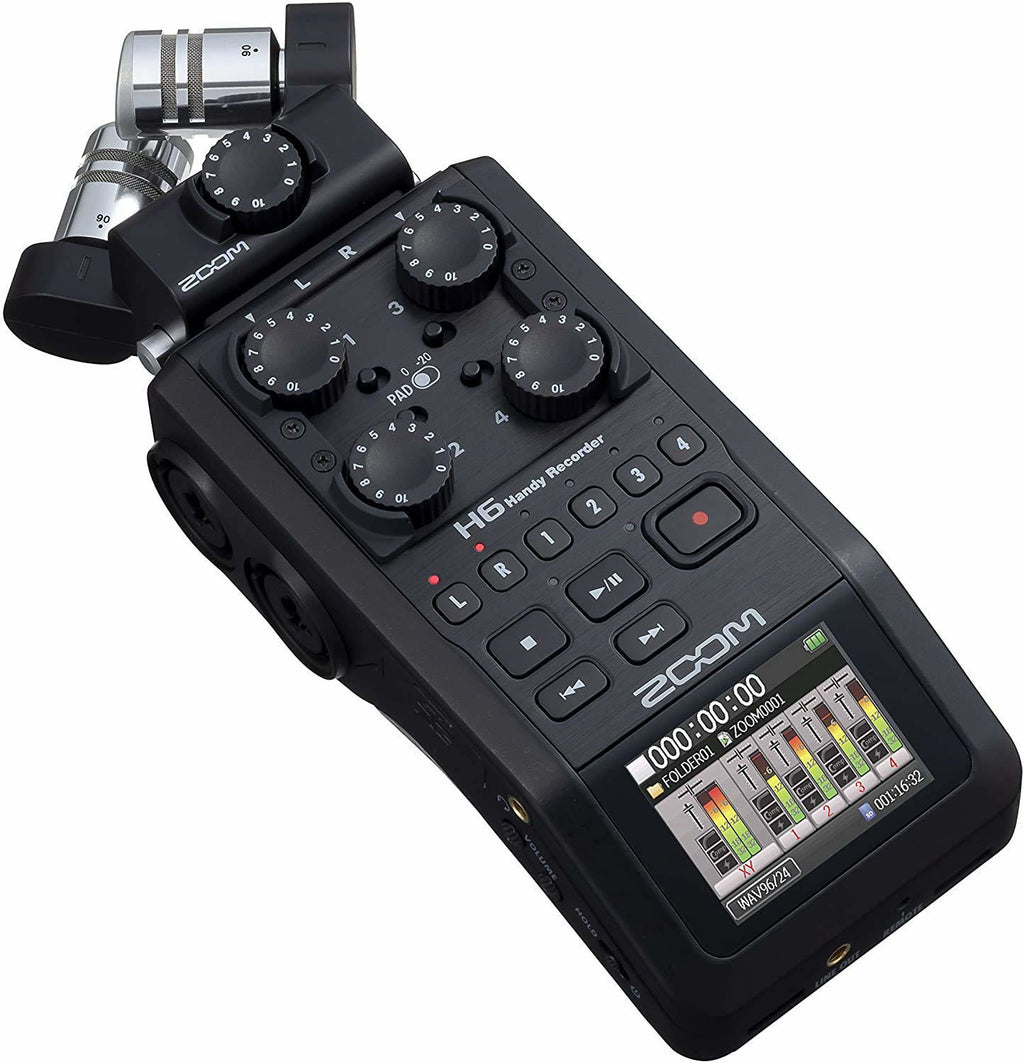 Zoom H6 All Black 6 Input 6 Track Portable Handy Recorder