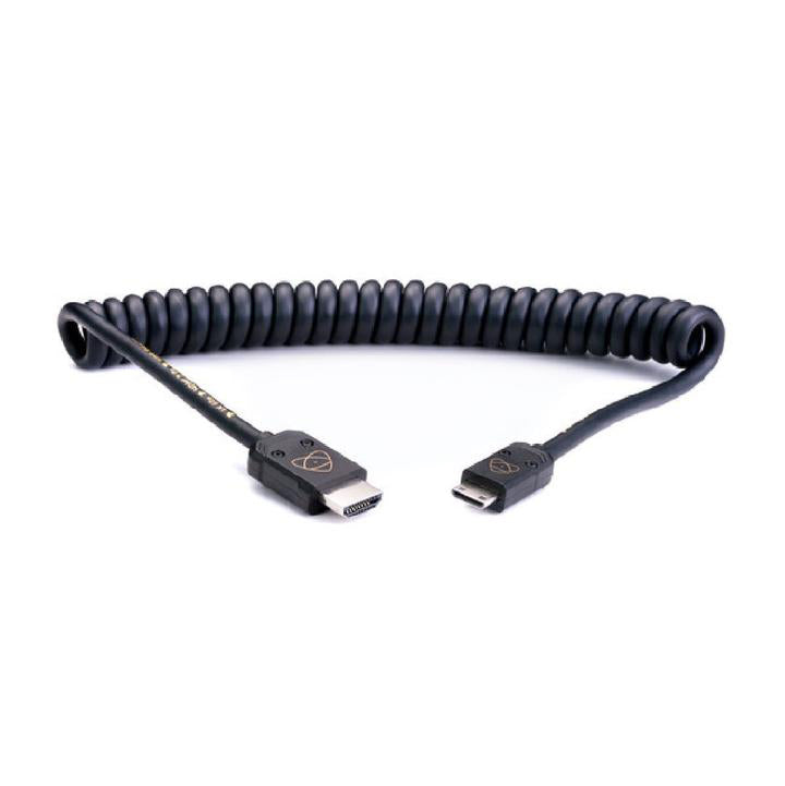 Atomflex Hdmi Type A Male to Mini Hdmi Type C Male Coiled Cable 16 To 32 Inch