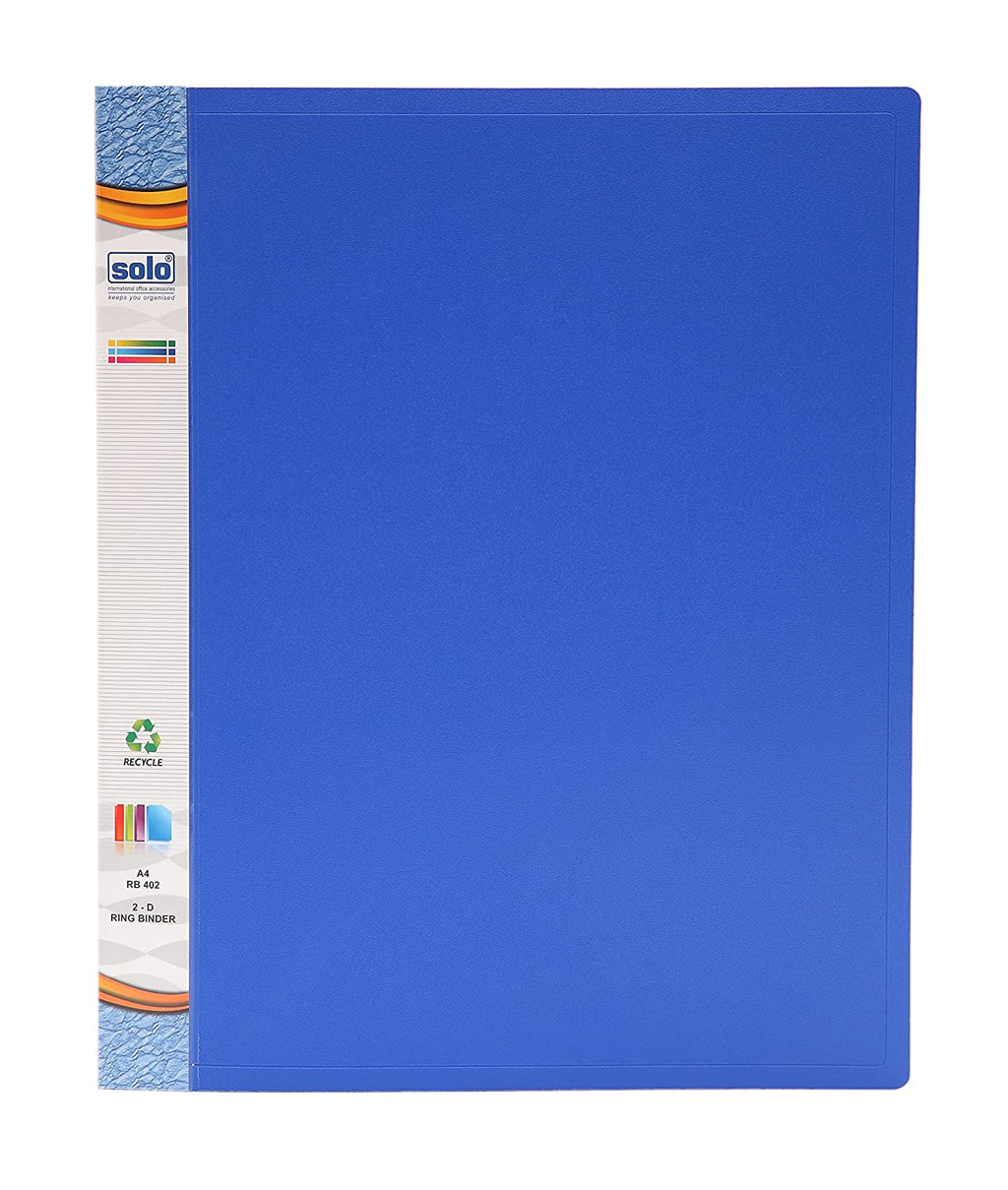 Solo RB402 Ring Binder 2 D Ring A4 Blue Pack of 10
