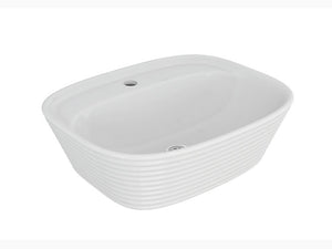 Kohler Ribana Vessel basin with single faucet hole in white