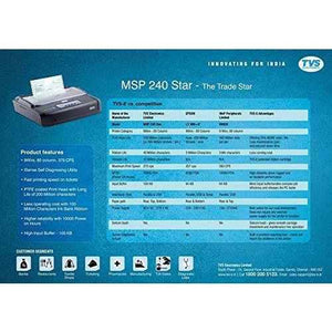 TVS MSP 240 Star Black Dot Matrix  Printer