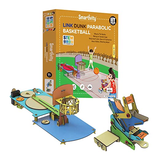 स्मार्टिटी लिंक डंक पैराबोलिक बास्केटबॉल स्टेम एजुकेशनल DIY मज़ेदार खिलौने, 8 से 14 साल के बच्चों के लिए शैक्षिक और निर्माण आधारित गतिविधि गेम, लड़कों और लड़कियों के लिए उपहार, भारत में निर्मित 3 का पैक