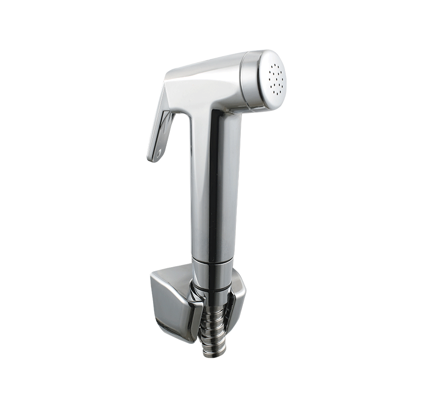 Hindware Brisk Health Faucet ABS with Rubbit Cleaning System, 1.25 m Long SS Flexible Tube & ABS Wall Hook (F160110)