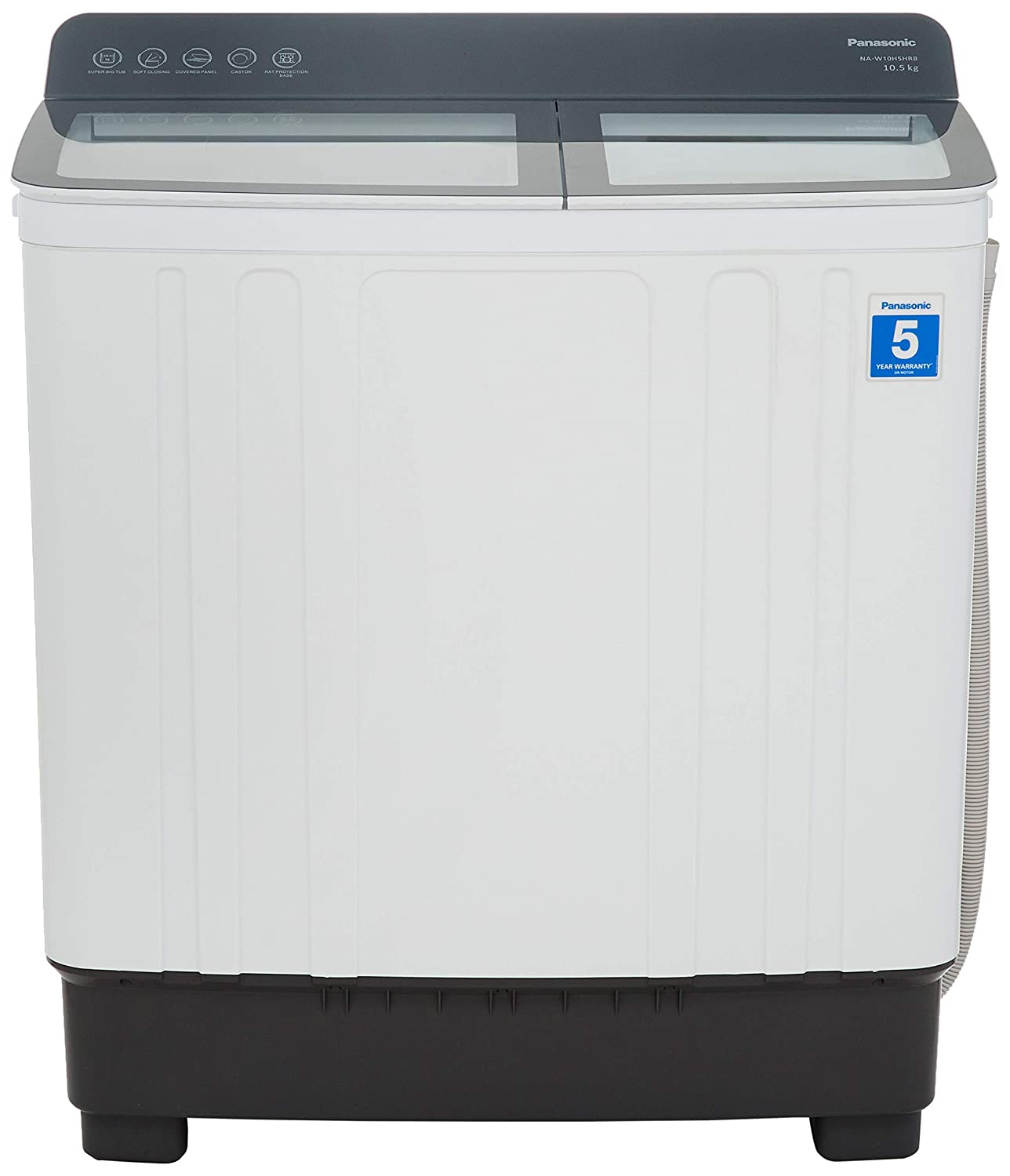 Panasonic 10 Kg Semi-automatic Top Loading Washing Machine Na-w10h5hrb Grey