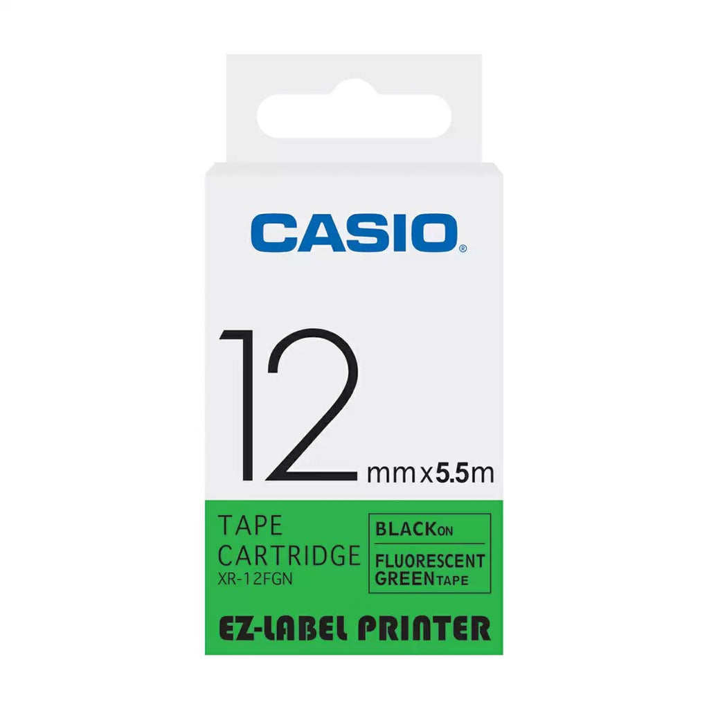 Casio XR 12FGN CG49 Fluorescent Tape for High Visual Impact